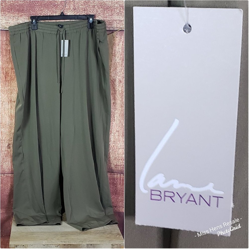 NEW LANE BRYANT OLIVE DRAB GREEN LOOSE FIT PANTS. Worn once no tag